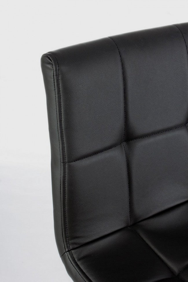 2x Tabouret de Bar Bruce Pu Noir