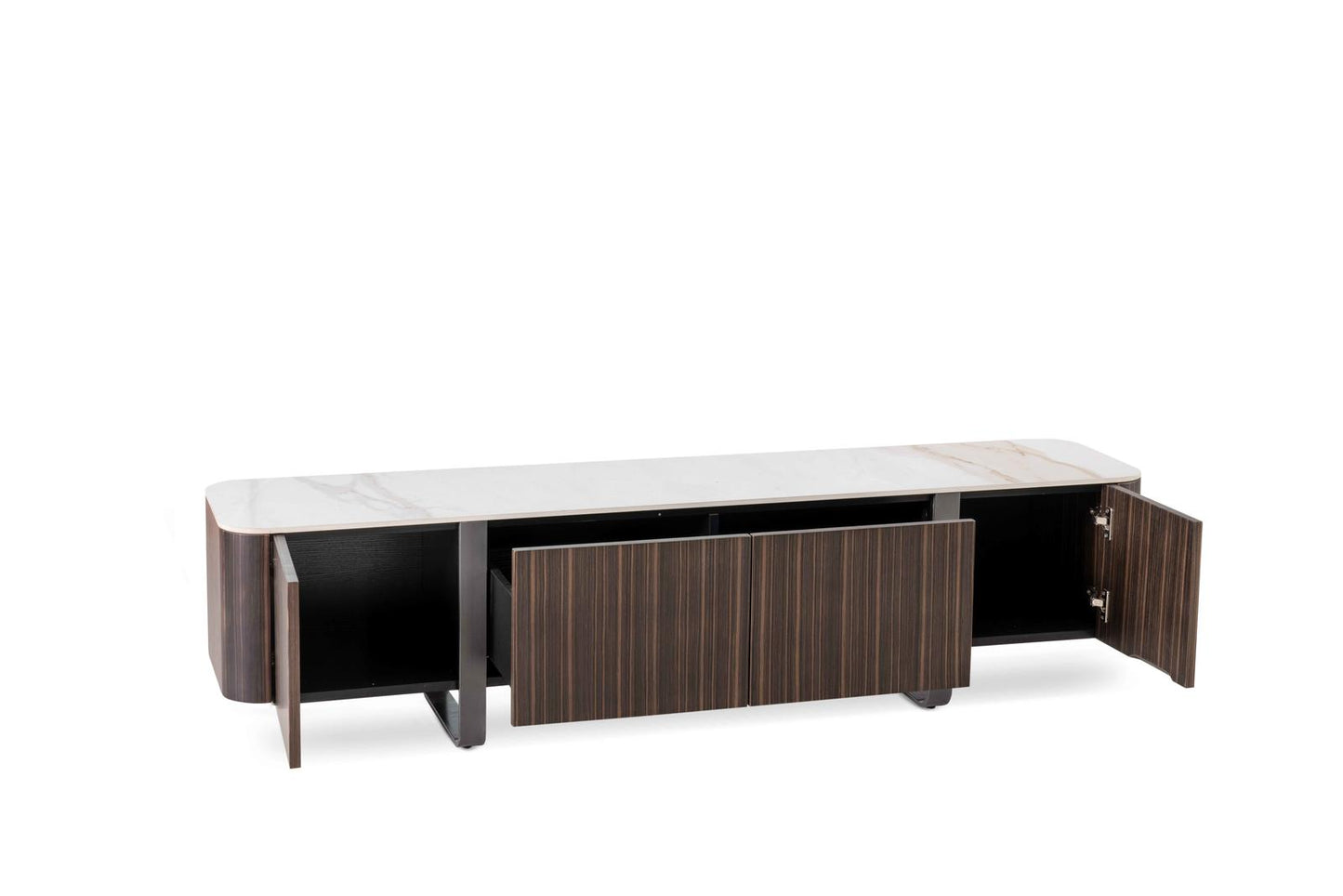 Meuble TV doré-ébène 40 cm x 180 cm H. 45 cm