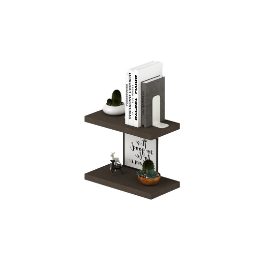 Paire d'étagères murales couleur boue H2,2x45x23cm