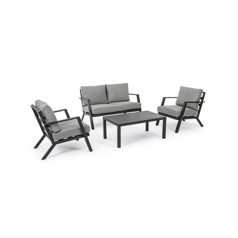 Ensemble de salon de jardin anthracite 4 pièces YK13