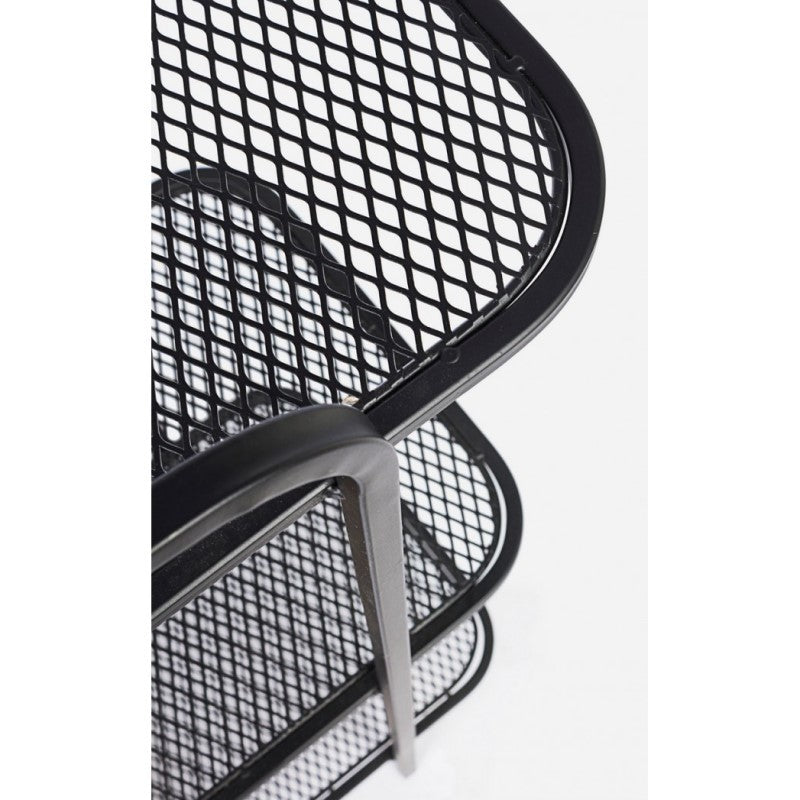 Bibliothèque profilée en acier à trois étagères Anthracite ELYOT 82x35x h100 cm