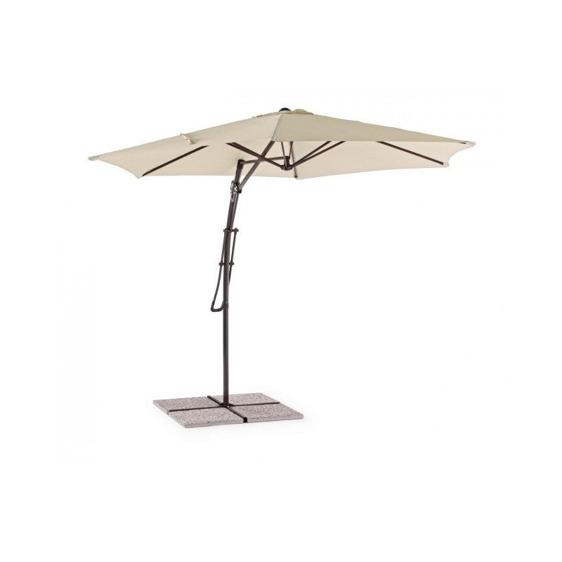 Parasol de jardin avec bras diamètre 300x h253 cm SORRENTO Anthracite-Naturel