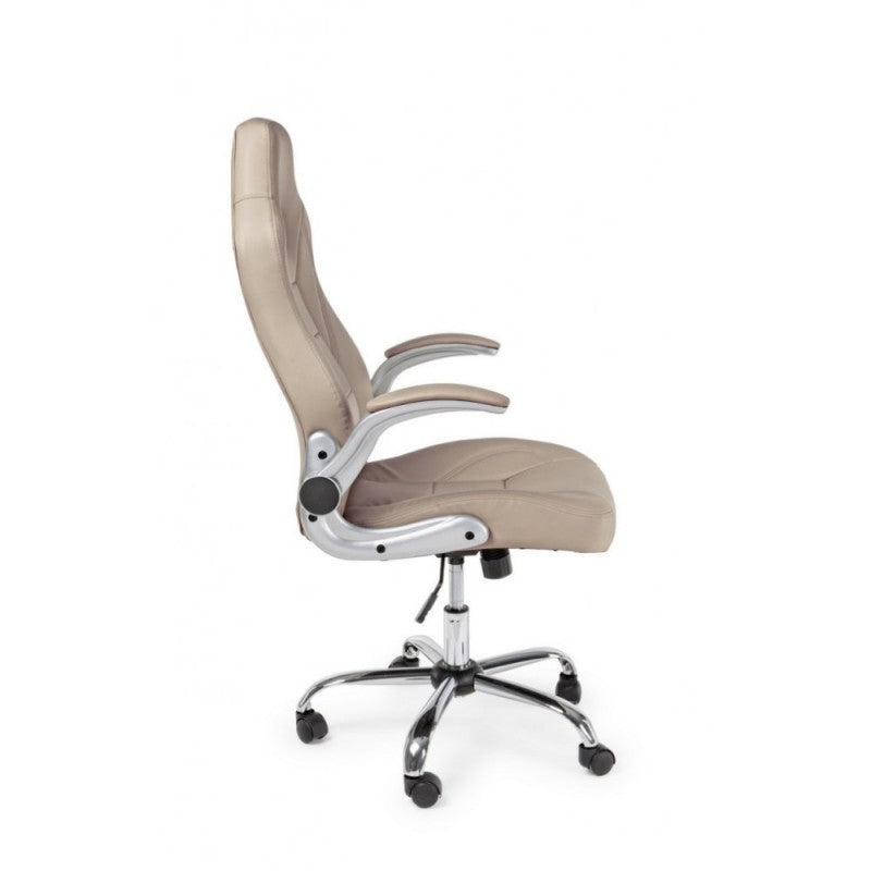 Fauteuil de bureau recouvert de cuir Boneville Beige