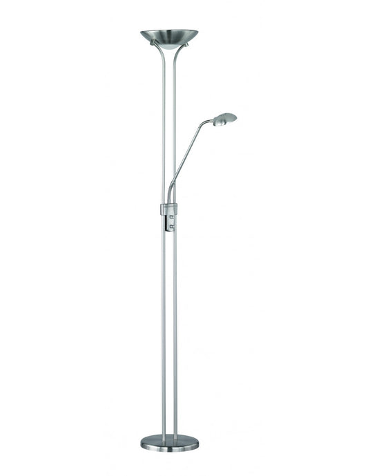 Lampadaire Spock Led avec spot de lecture dimmable Nichel Trio Lighting