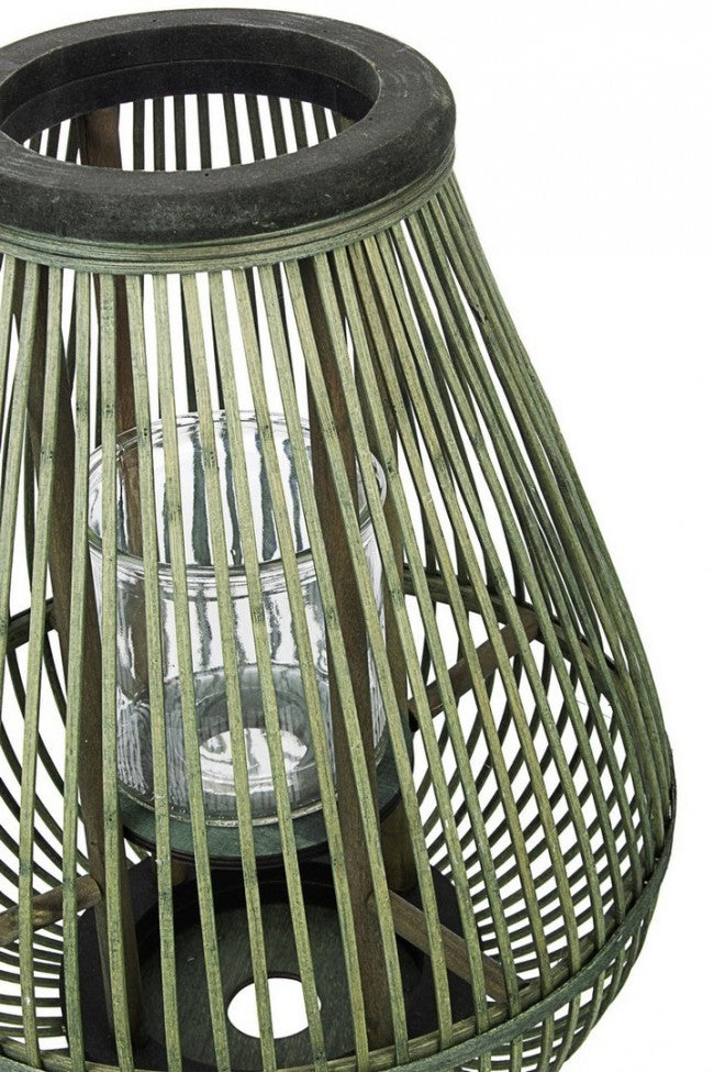 4x Lanterne Trépied Bambou Ver-Noir H61.5