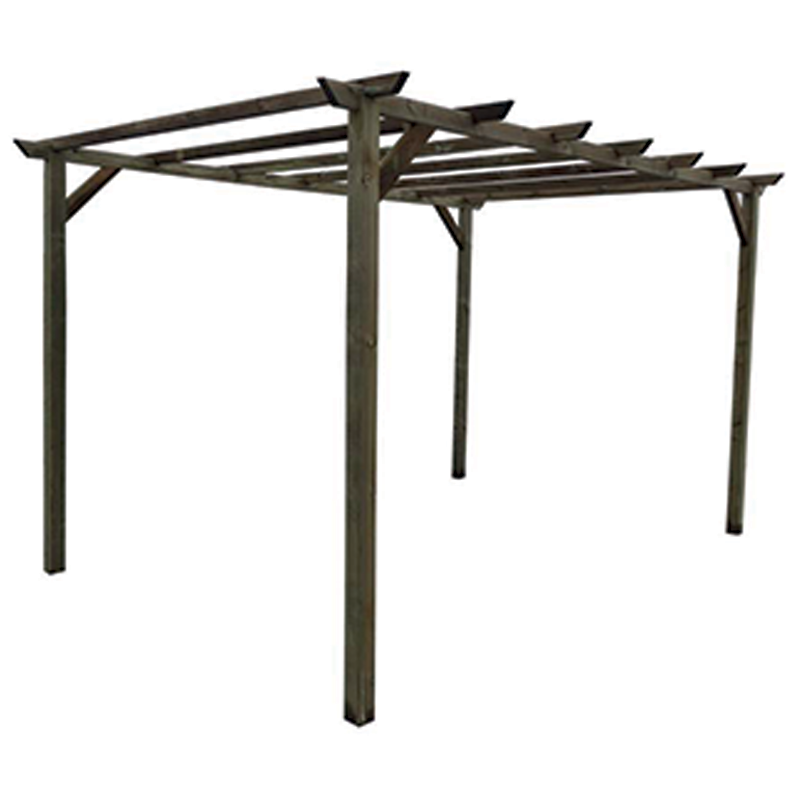 Pergola gratuite en pin patiné 300x300xH400 cm