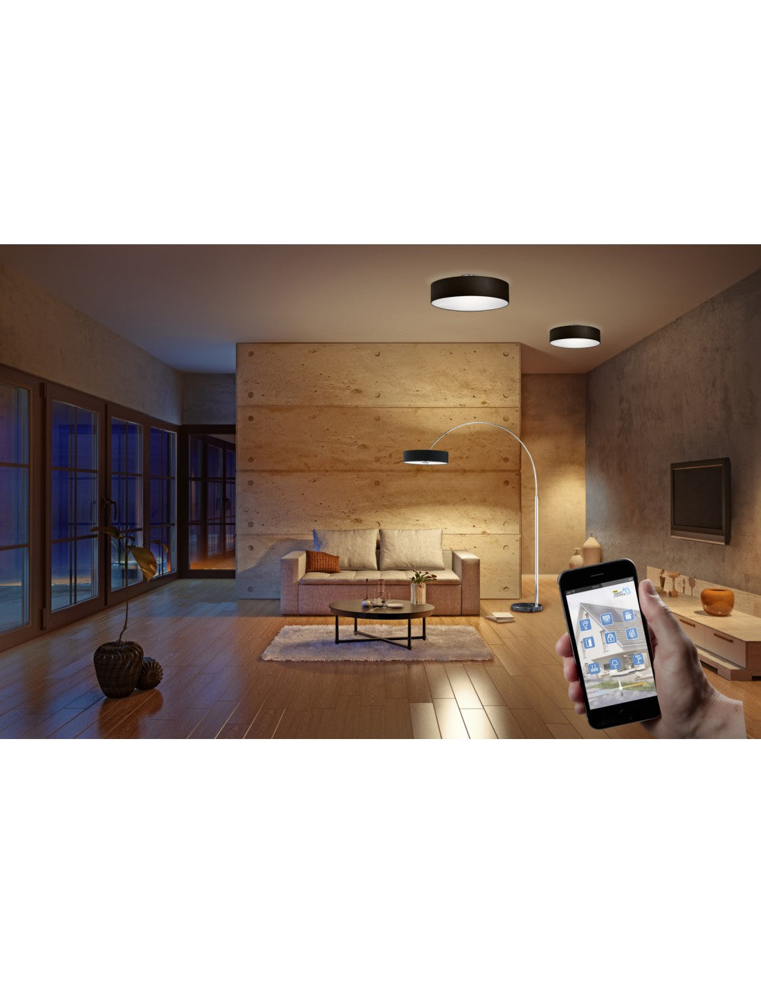 Plafonnier hôtel 3xE27 Abat-jour Noir Ø50 cm Trio Lighting