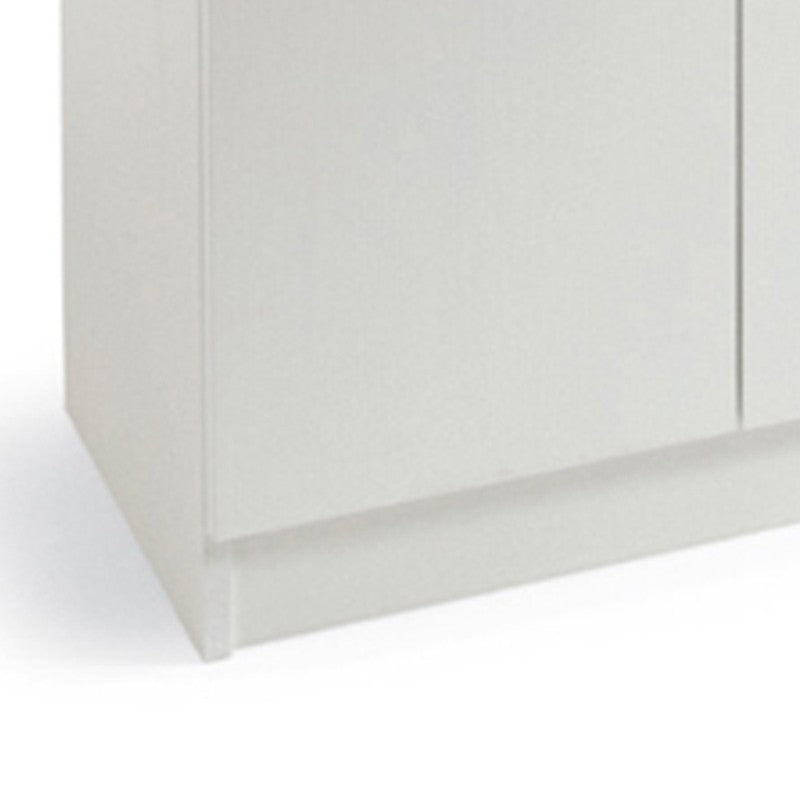 Meuble à chaussures polyvalent blanc en bois mélaminé 2 portes h130x71x38