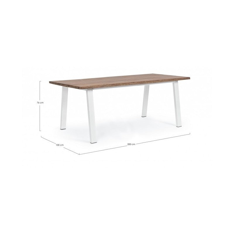 Table de jardin Oslo Blanc Naturel 100x200 cm