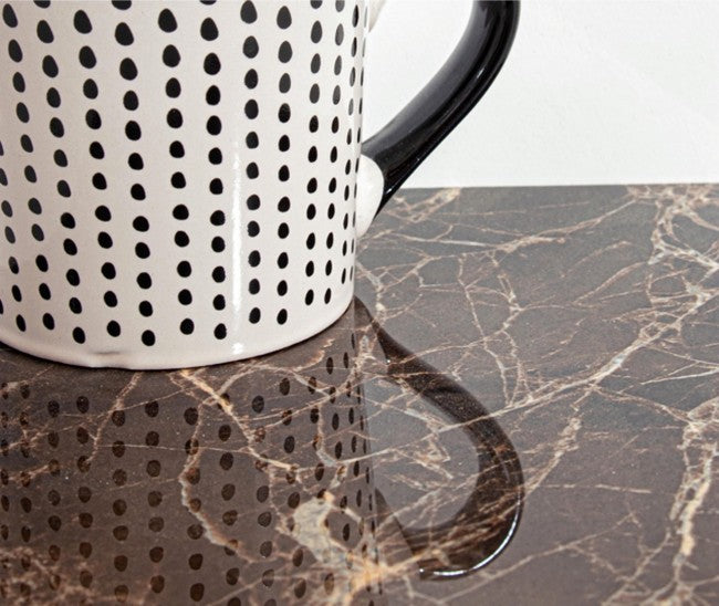 Table extensible Briva en marron brillant-gris tourterelle