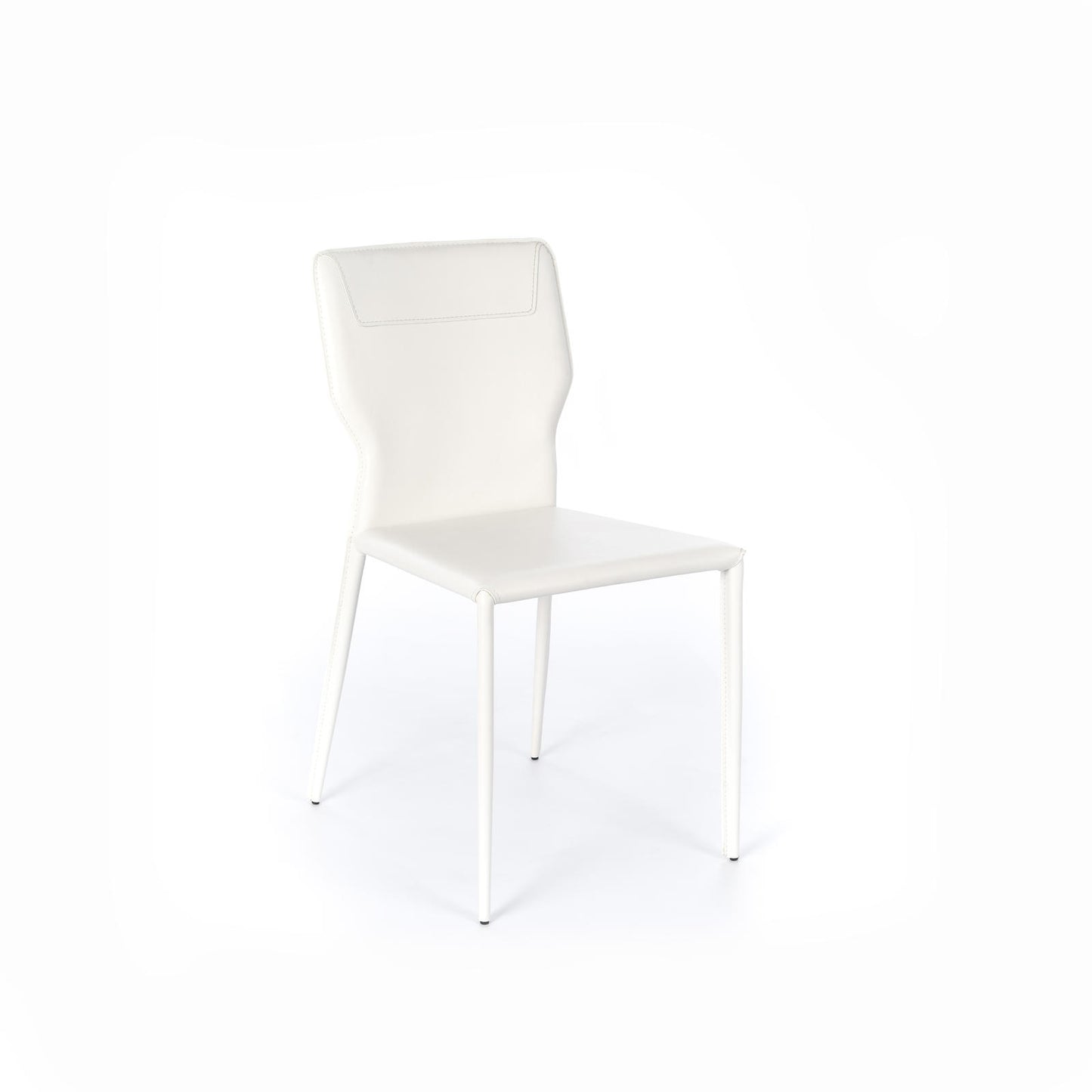 2x Chaise en simili cuir blanc