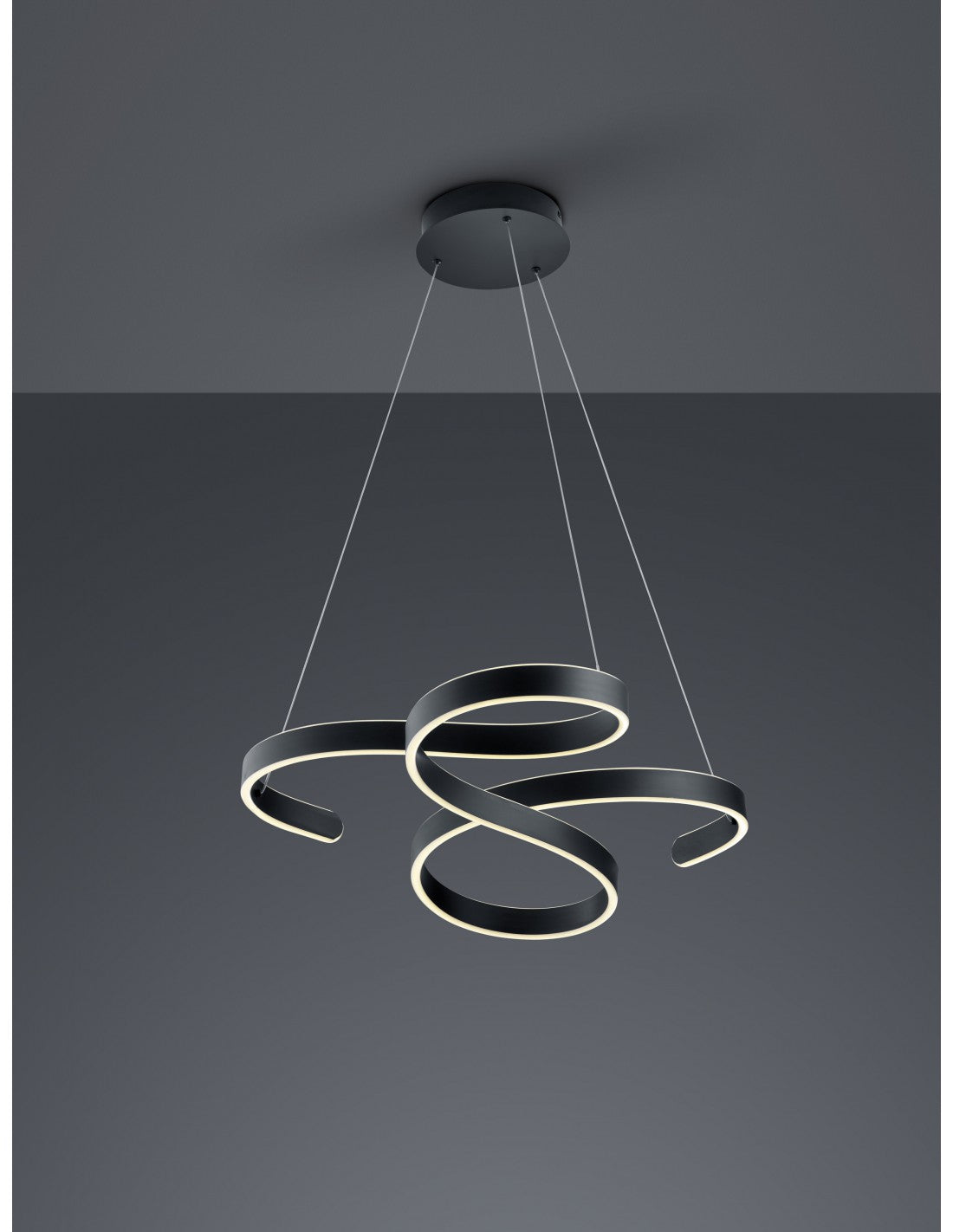Suspension Trio Éclairage Francis Vortici Anthracite Led 52w Dimmable