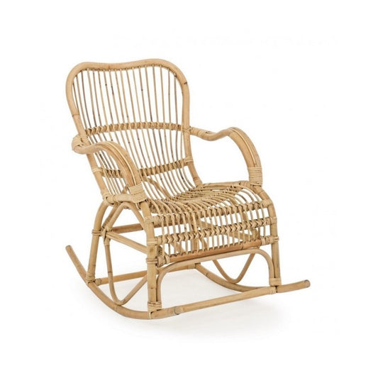 Fauteuil à bascule en rotin naturel CASIMIRA 66x82x h88 cm