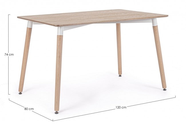 Table en bois style naturel 120x80