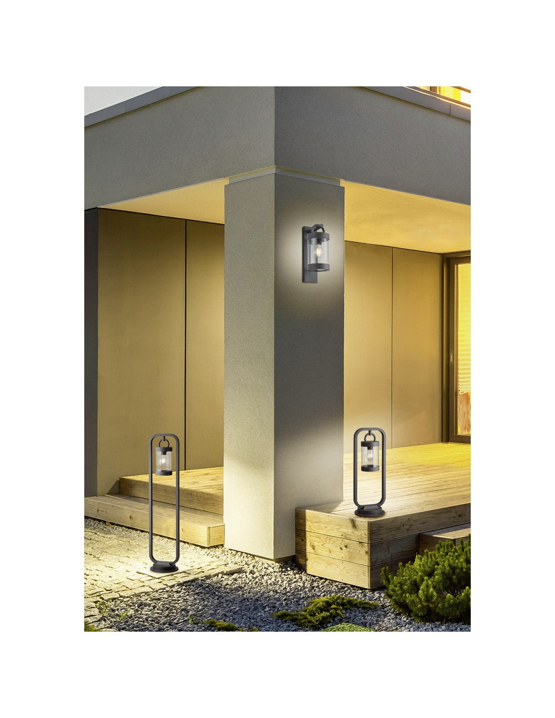 Poteau extérieur Sambesi Anthracite H100 cm Capteur crépusculaire IP44 Trio Lighting