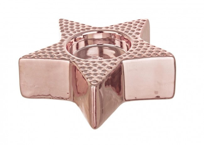 6x Bougie Étoile Arthur Or Rose