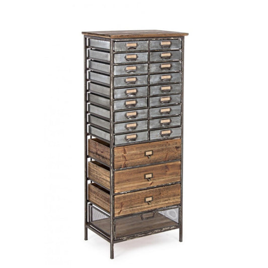 Commode OFFICINA en acier et bois 129,5h cm