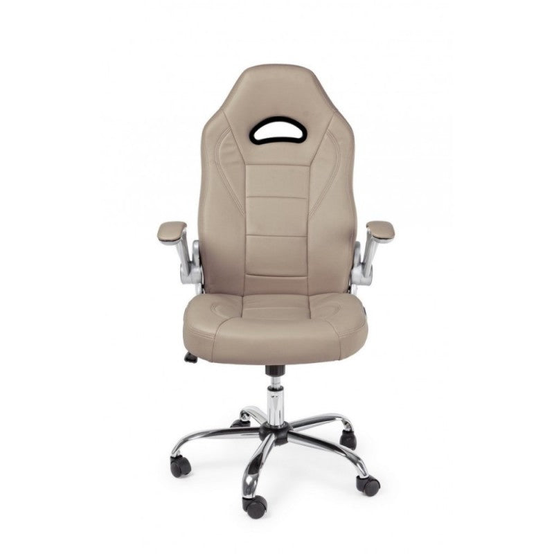 Fauteuil de bureau recouvert de cuir Boneville Beige