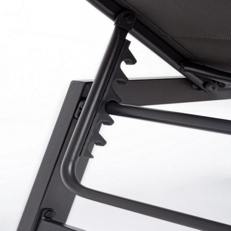 Bain de soleil haut en aluminium avec roulettes Hilde anthracite 32h cm