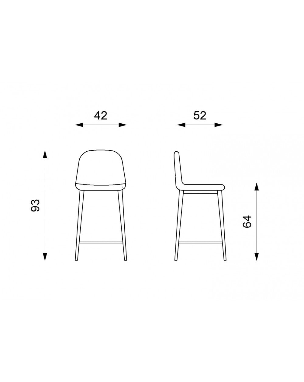 2x Tabouret Brigitte STS en simili cuir