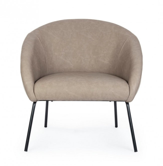 Fauteuil gris tourterelle en velours style design