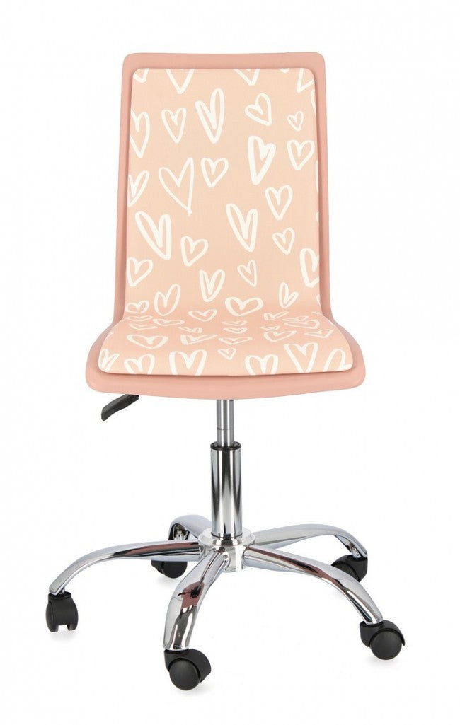 Chaise de bureau en acier simili cuir Young Hearts 42,5 x 40 x 87 cm