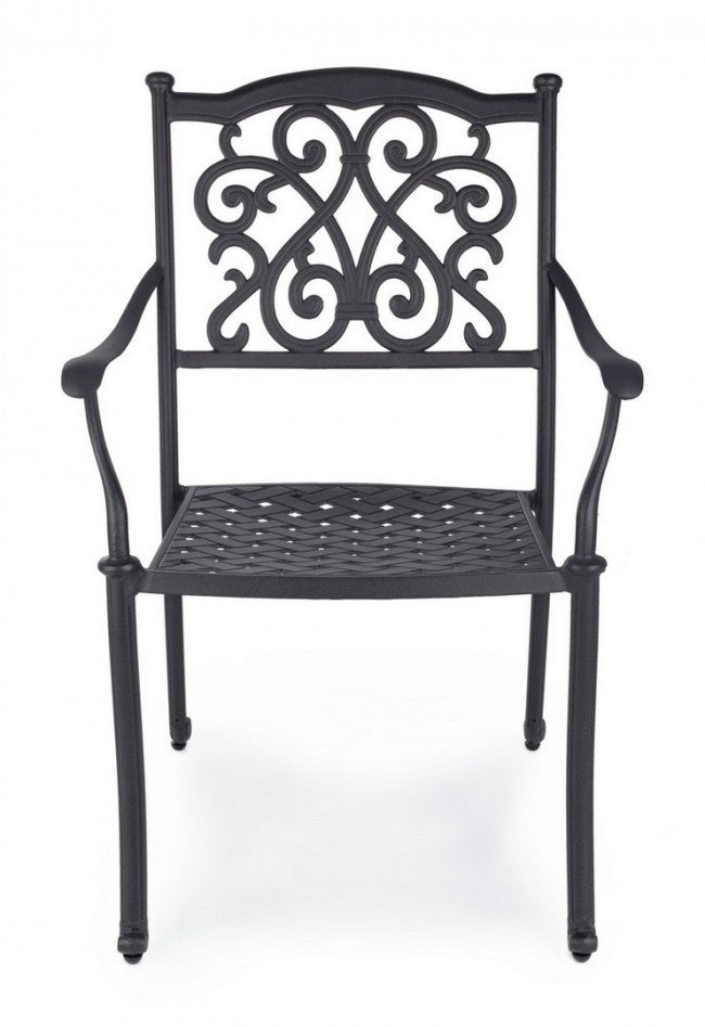 Chaise de jardin en fer C-Br Ivrea Anthracite