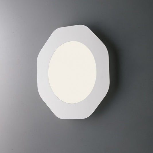 Plafonnier octogonal blanc avec LED intégrée 39x h5 cm