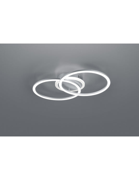 Plafonnier Venida Double Cercle Aluminium LED 25w Dimmable L50 cm Trio Lighting