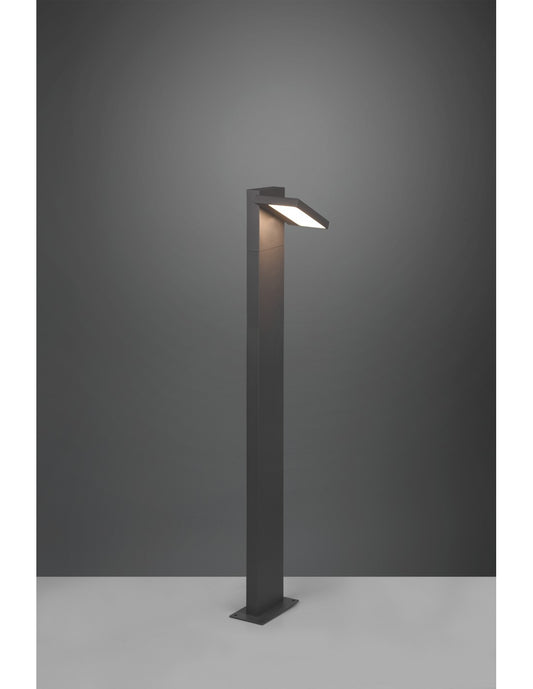 Éclairage extérieur à poteau haut LED en aluminium anthracite IP54 Horton Trio