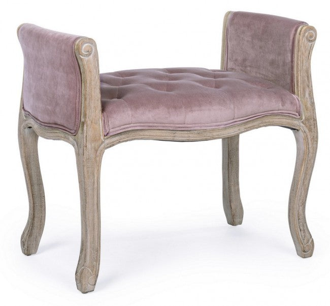Banquette simple classique en velours en bois Diva 71 x 48 x 60 cm