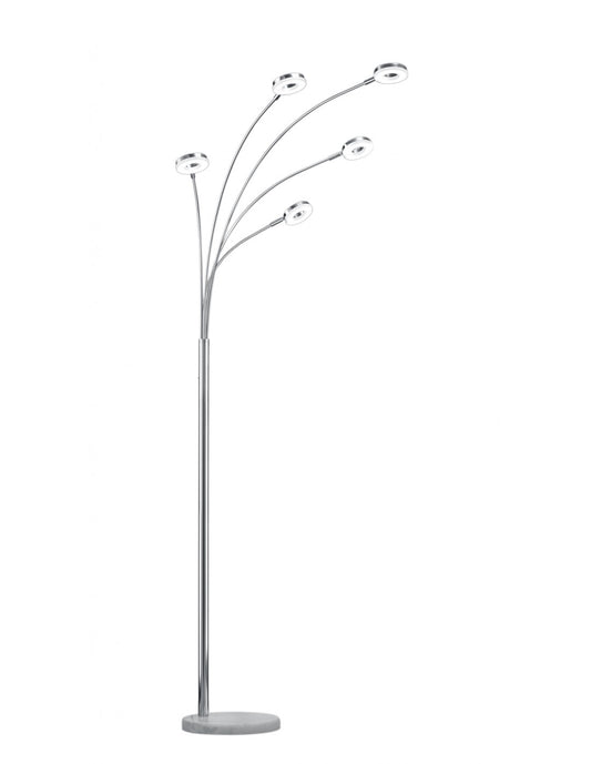 Lampadaire Led Rennes Chrome 5 Anneaux LED Orientables Trio Lighting