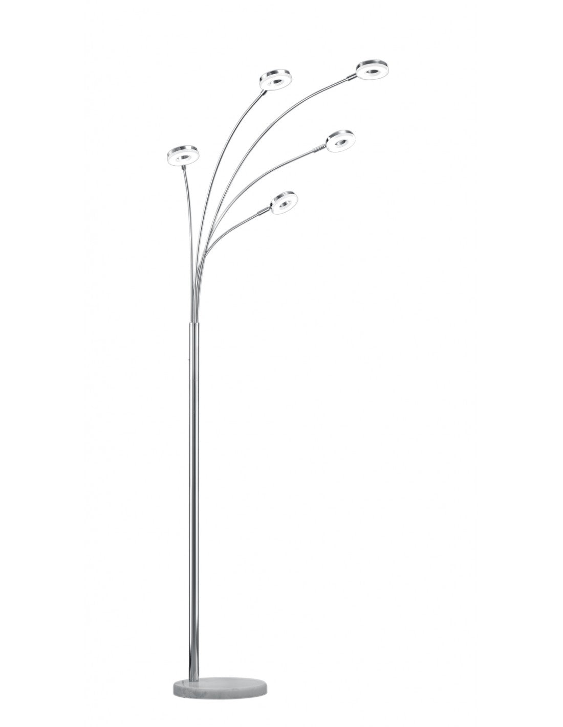 Lampadaire Led Rennes Chrome 5 Anneaux LED Orientables Trio Lighting