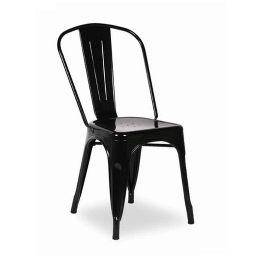 Chaise Bengale en métal noir mat