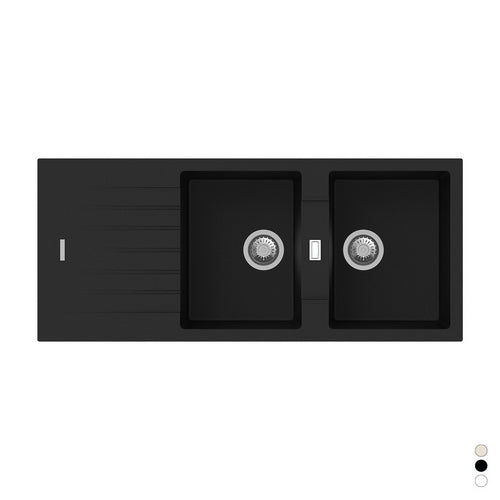 Evier synthétique à encastrer 2 bacs 116 cm