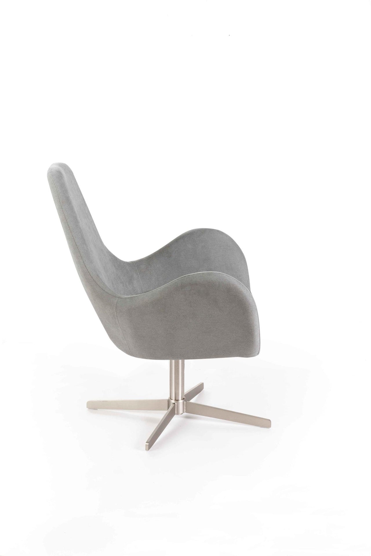 Fauteuil pivotant gris clair 64 cm x 72 cm H. 42 cm