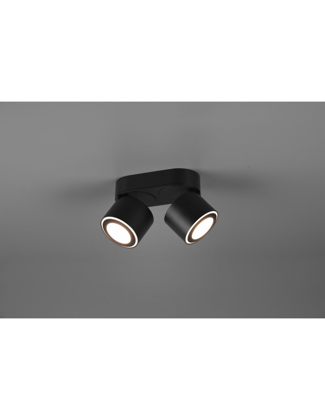 Plafonnier 2 Spots LED Double Émission L18 cm Taurus Noir Trio Lighting