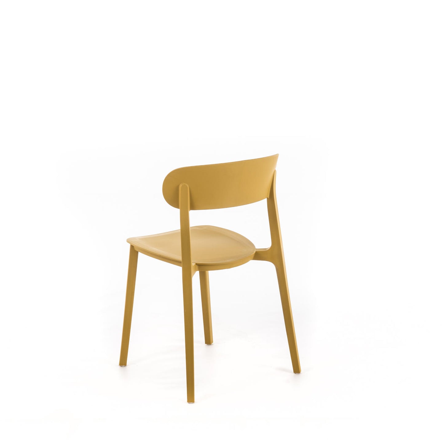 2x Chaise en polypropylène moutarde 48x52x77,5h cm