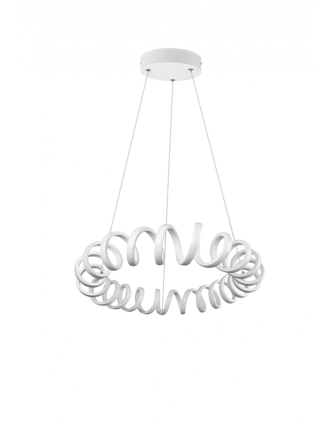 Suspension Led Curl Blanc Curl pour Éclairage Trio de Salon