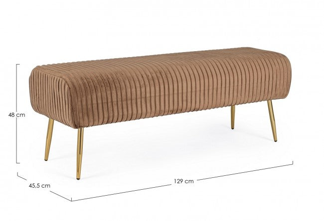 Banquette 2 places Selena coloris Bronze en velours