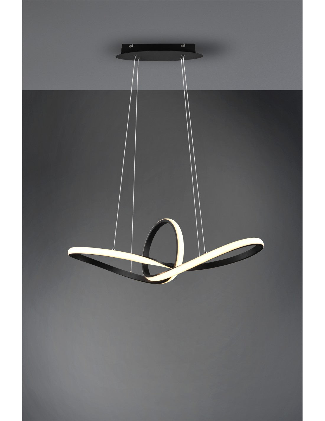 Sansa Suspension Led 28w Dimmable Noir L80 cm Trio Lighting