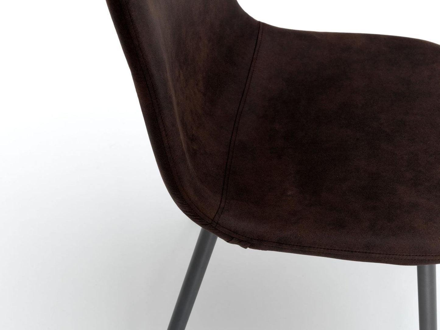 4x Chaise vintage en simili cuir et assise moka 44x50x84h cm