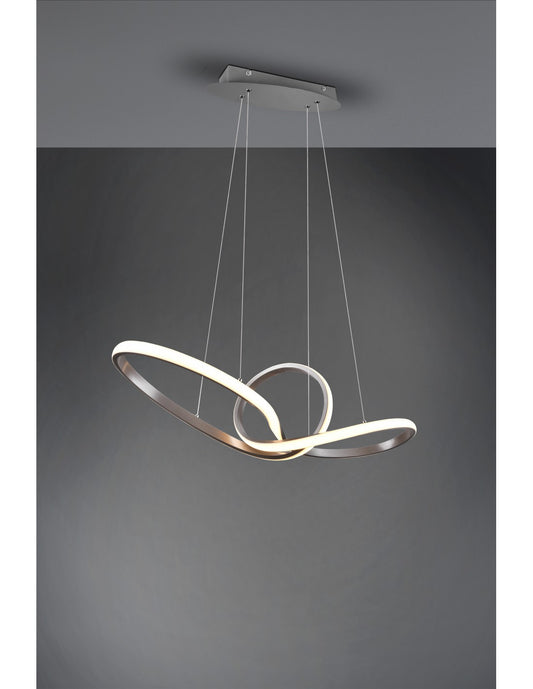 Sansa Suspension Led 28w Dimmable Nickel L80 cm Trio Lighting