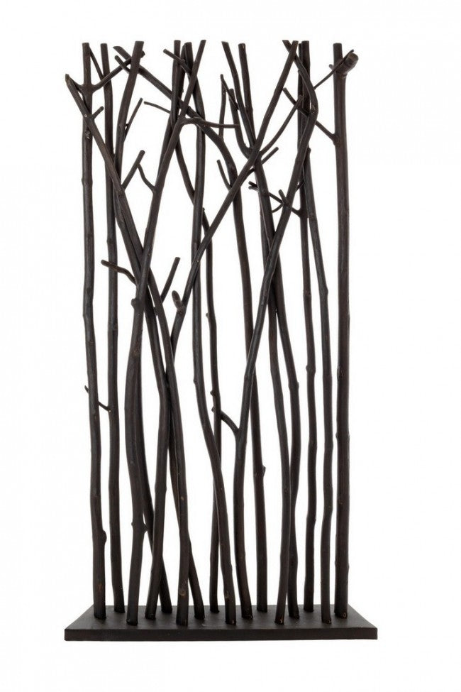 Paravent Aili en bois noir naturel 100x18,5x180h cm