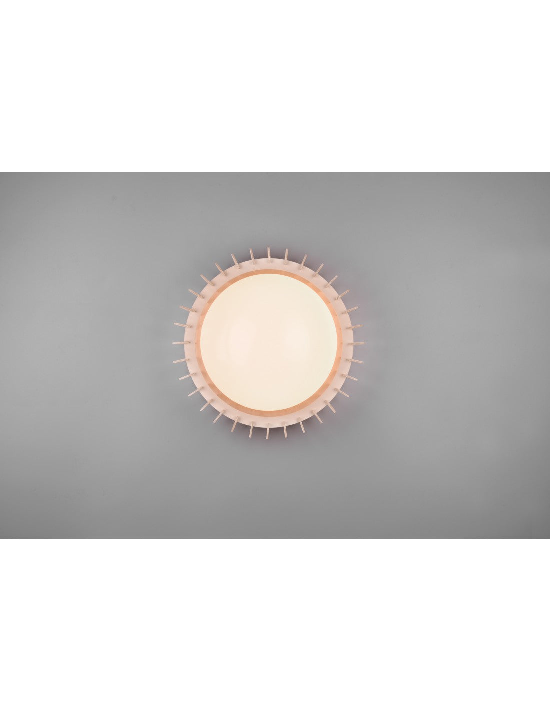 Plafonnier LED Bois Naturel Support Variateur Ø40 cm Trio Lighting