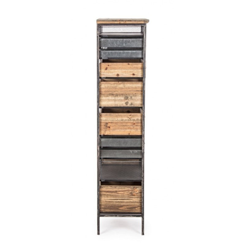 Commode en acier avec dix-neuf tiroirs Anthracite OFFICINA 59x33,5x h146 cm