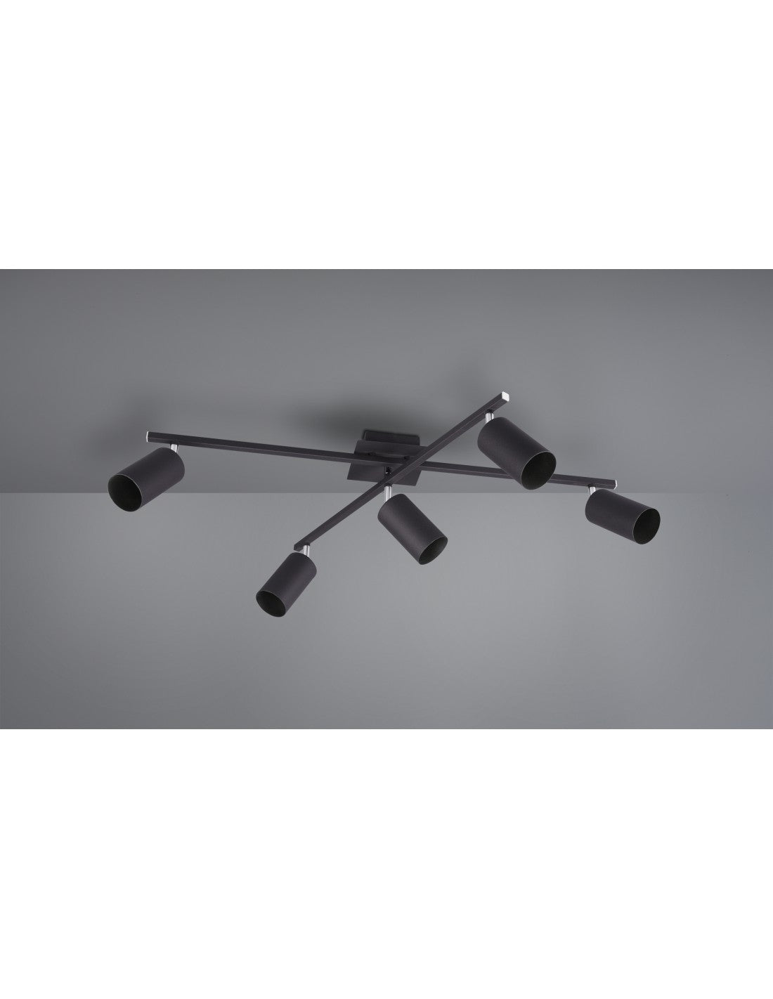 Plafonnier 5 Spots Orientables Marley Noir Trio Lighting