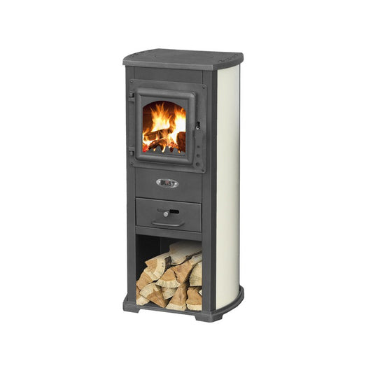 Poêle à bois beige 40X46X90h cm