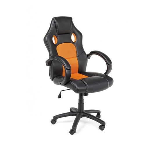 Fauteuil de bureau avec bracelets Racing noir-orange en simili cuir