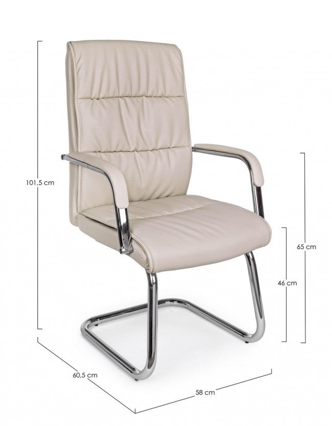 Fauteuil de bureau en éco-cuir Sydney Tortora avec accoudoirs